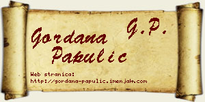 Gordana Papulić vizit kartica